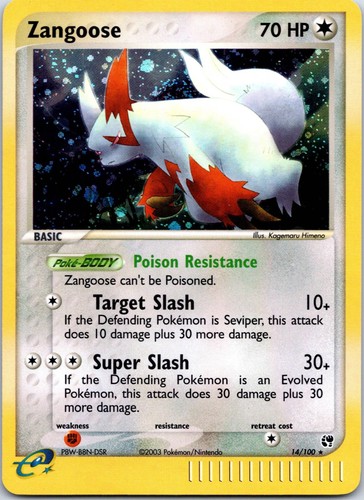 Zangoose Holo Rare EX Sandstorm 14/100 NM