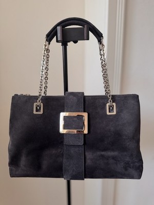  *** ROGER VIVIER METRO MEDIUM TASCHE TOTE BAG GRAU *** 
