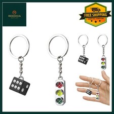 Fun Traffic Light & Dice Keychain Driving New Driver Gift Set 2 Pcs