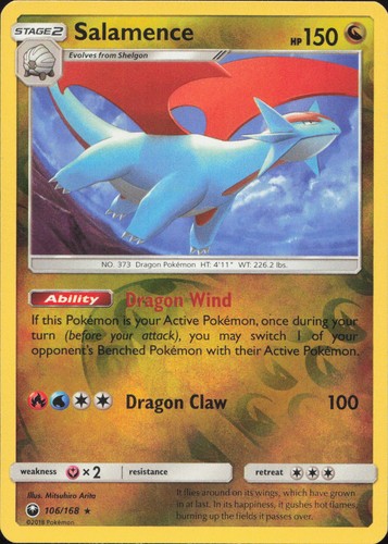 Salamence 106/168 RARE REVERSE HOLO Celestial Storm Pokemon Lightly Played