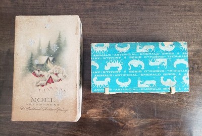Lot of 2 Old Antique Cardboard Card Boxes Advertising