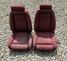 87-93 Ford Mustang Gt Convertible Red Cloth Seats Fox Body Oem Lx