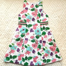 Janie and Jack Girls 6 Floral Fit Flare Dress Tropical Garden Party Bow