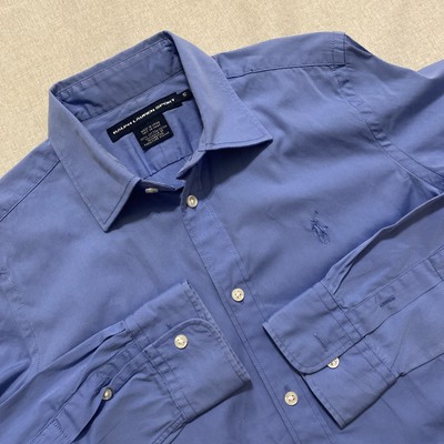 Ralph Lauren Sport Sz 10 Slim Fit  Preppy Blue  Long Sleeve Button Down  Pony