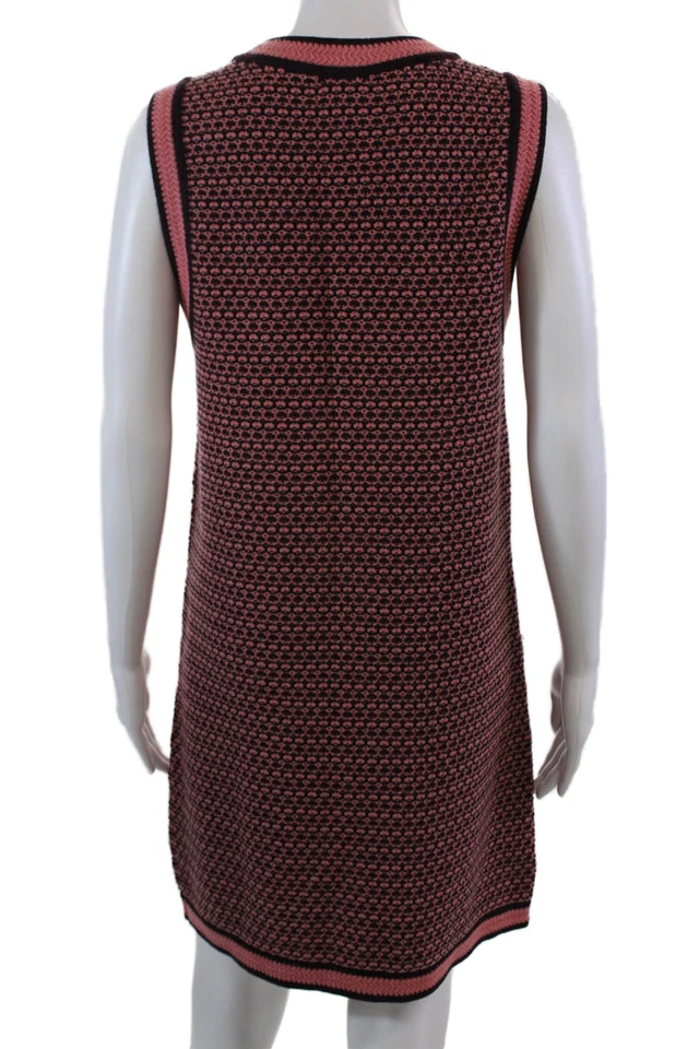 Chanel Mujer Cuello Redondo Cachemira Tejido Mini Bolsillo Vestido Rosa Púrpura FR 40 23A Foto 3 de 4