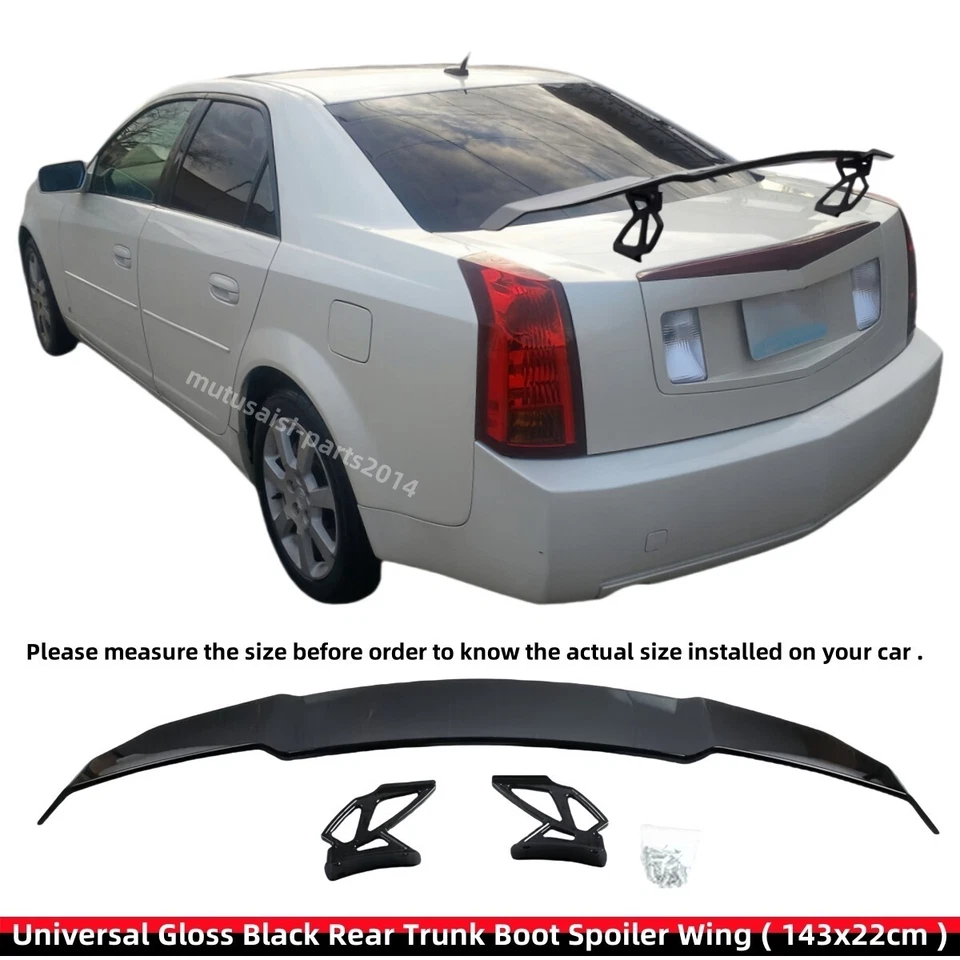 For 2003-07 Cadillac CTS Gloss Black GT-Style Trunk Spoiler Wing 56'' Universal - Image 3 of 4
