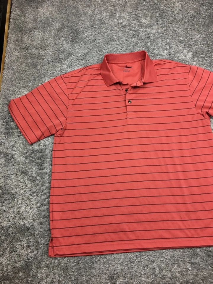 Grand Slam Golf Polo Shirt Men Size XL Short Sleeve Stretch Red / Pink Striped - Image 3 of 4