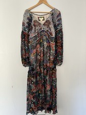 Women’s MaEve Maxi Dress Size 10 Long Sleeves Floral Frills Excellent Condition