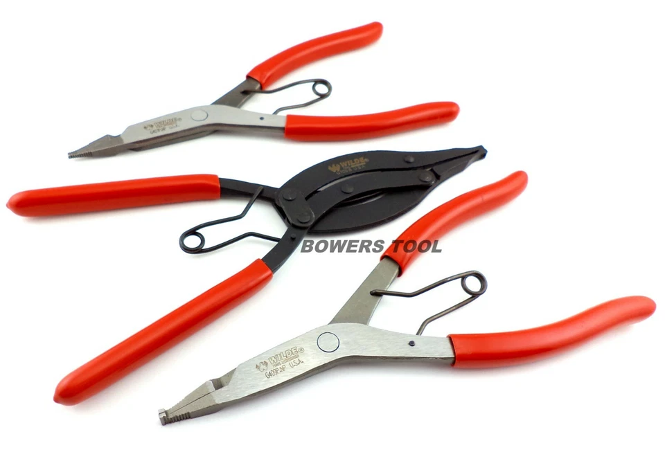 Juego de 3 alicates de anillo de bloqueo Wilde Tool compuesto ángulo recto 90 recto HECHO EN EE. UU. Foto 2 de 4