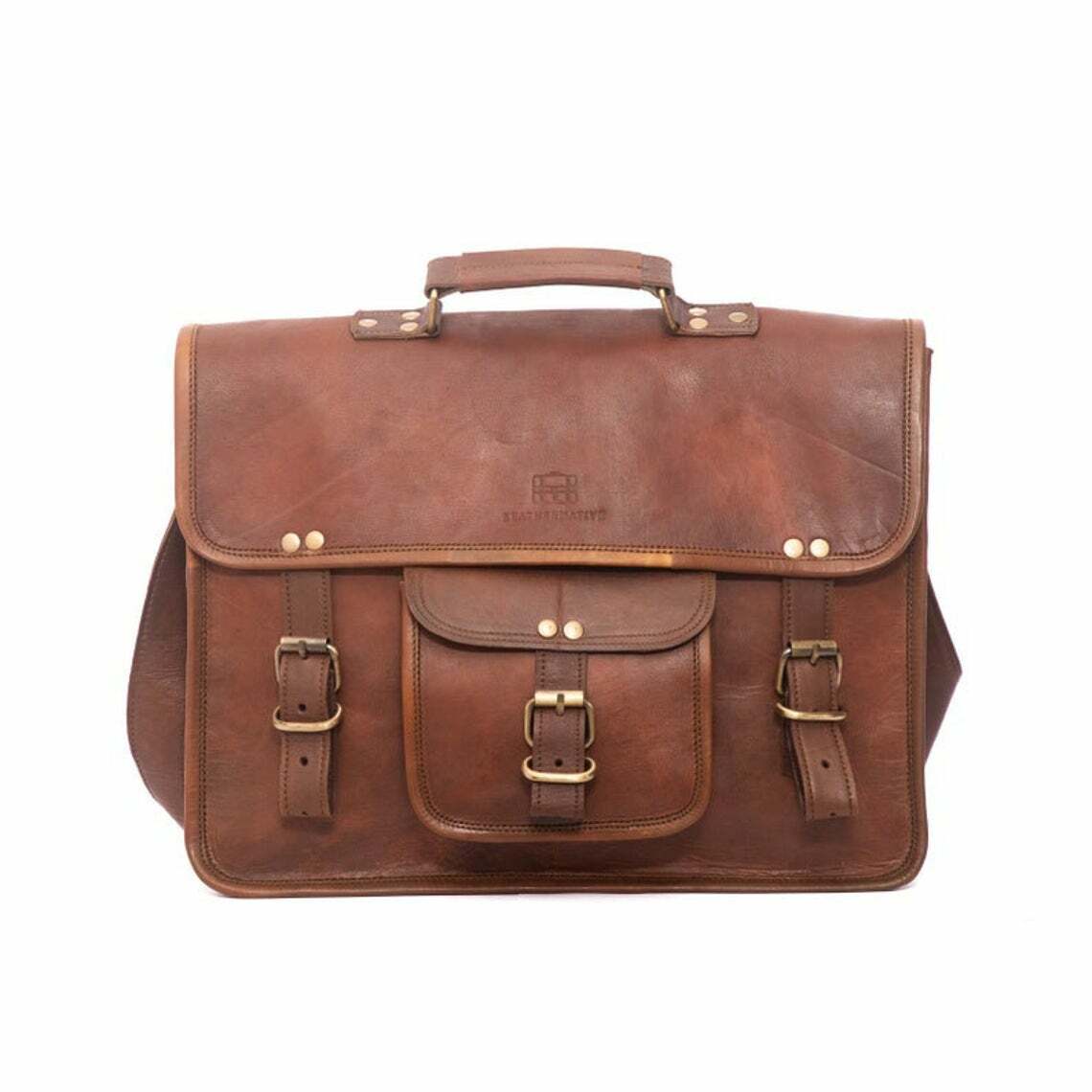 Leather Crossbody Messenger Bag for Men - Stylish Business Briefcase with Free Shipping  