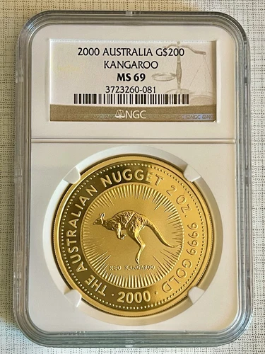 Australia 2000 Kangaroo $200 2 oz Gold NGC MS69 Sku# 4255