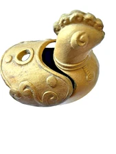 VINTAGE JAPANESE KORO CAST IRON ROOSTER INCENSE BURNER MID CENTURY PATINA/OXIDAT