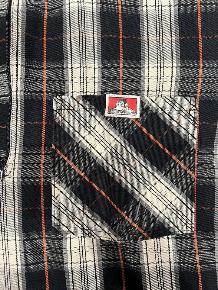 Camisa Ben Davis Vintage Para Hombre XXL Negra/Blanca/Roja Media 1/2 Cremallera Hecha en EE. UU. Foto 2 de 4