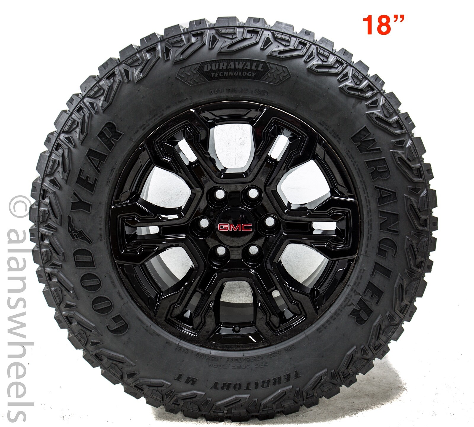4 New GMC Sierra Yukon Denali Replica 18” Black Wheels Rims Tires 14089
