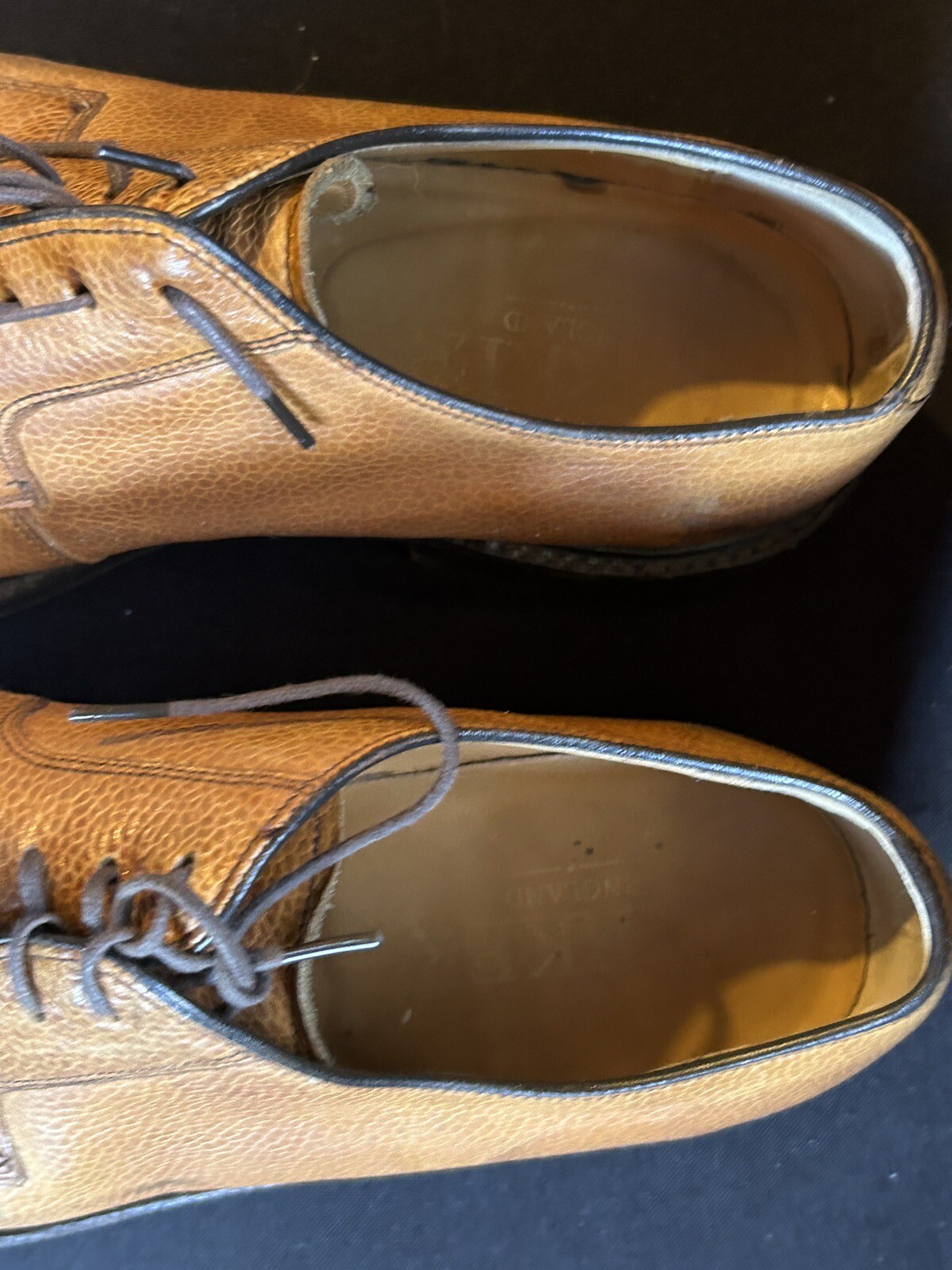 SAOLA Barker Uomo Skye Marrone Grana Pelle Derby Abito Suola Dainite Scarpe Nairm 7 1 2