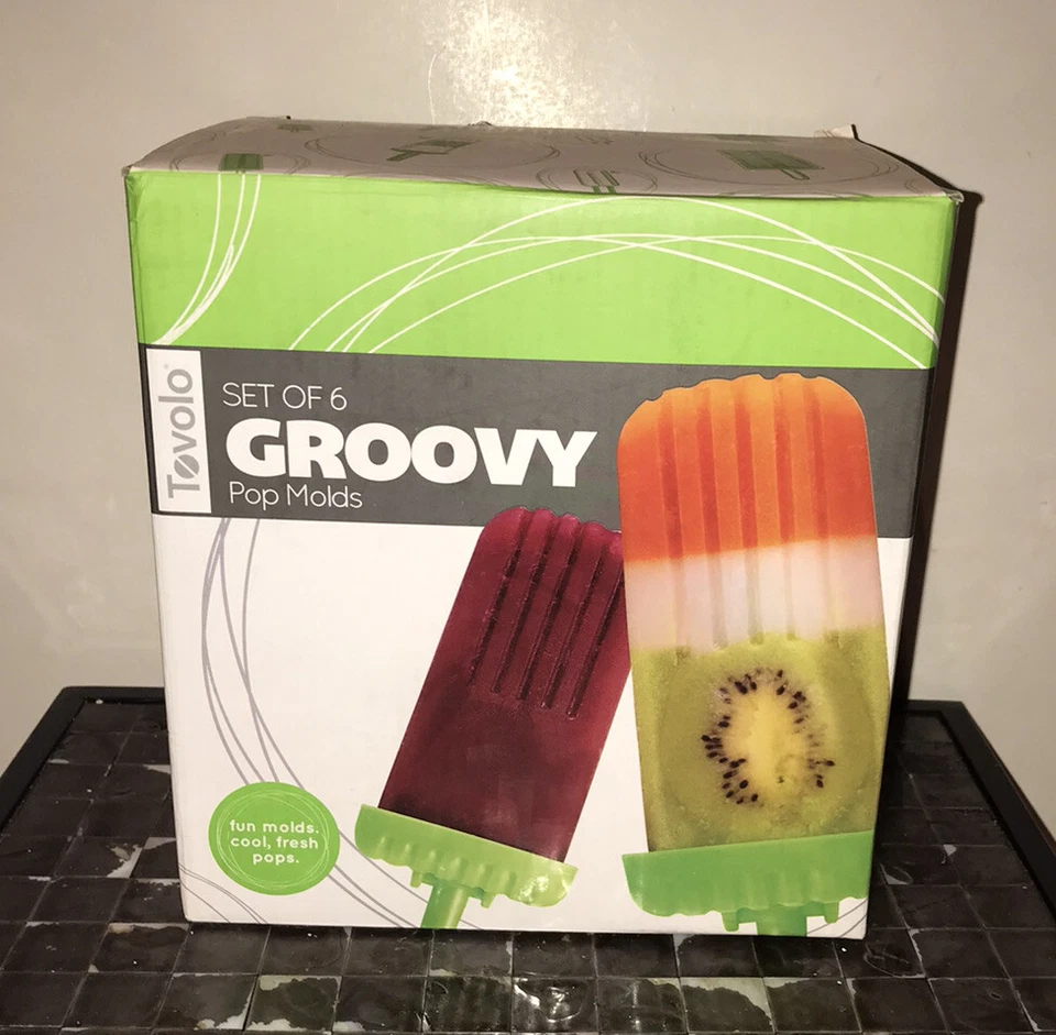 Tovolo 6 件套 Groovy Ice Pop 模具滴控手柄 DIY Popsicles 全新带盒 — 第 2/4 张图片