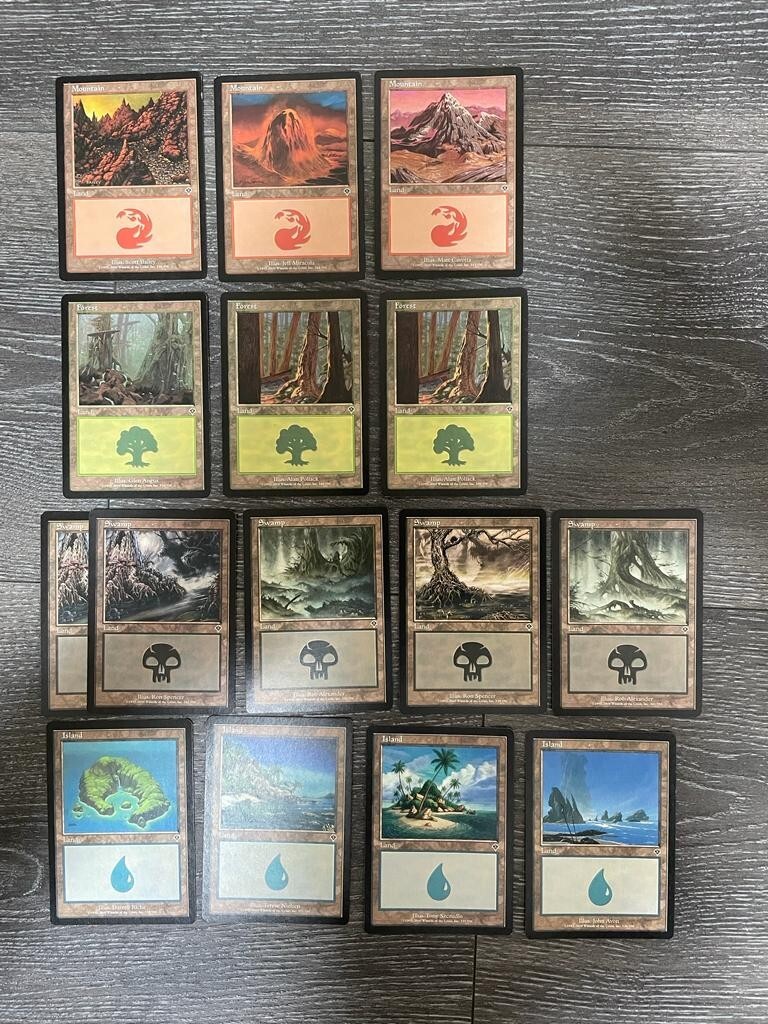 MTG 15X INVASION BASIC LANDS LOT ~ FOREST PLAINS SWAMP ISLAND