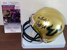 Jeff Scott Signed Autographed Mini Helmet USF South Florida Bulls JSA N2