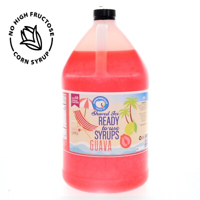 Hypothermias GUAVA Flavor Syrup   Snow Cone machine Shaved Ice Syrup GALLON