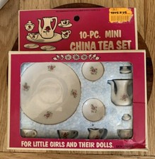 Vintage 10 Piece Toy China Tea Set Porcelain From Toys R Us New In Box