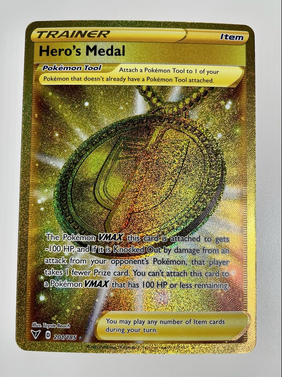 hero's medal pokemon card value Pokemon - Hero's Medal - 201/185 - Vivid Voltage - Full Art main image 0