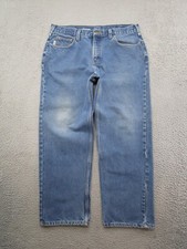 Carhartt Mens Blue Denim Workwear Jeans Size 38x30 B460 DVB Relaxed Fit