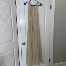 Azazie Bridesmaid Dress Amalfi Champaign Size 6