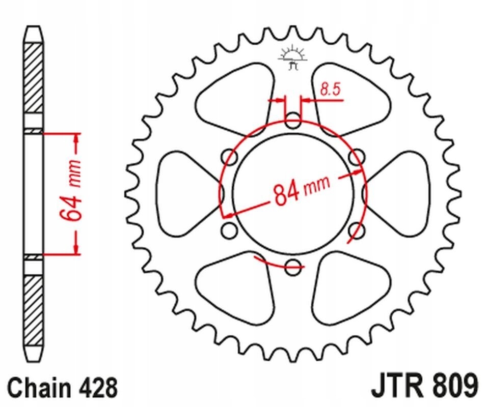 Couronne Arrière JT 809 55 pour Rénover votre Suzuki DR 125 de Balade Tout-Terrain
