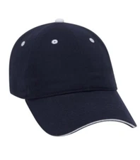 NEW BLUE WHITE OTTO CAP HAT 6 PANEL LOW PROFILE HOOK LOOP VINTAGE BASEBALL 22449