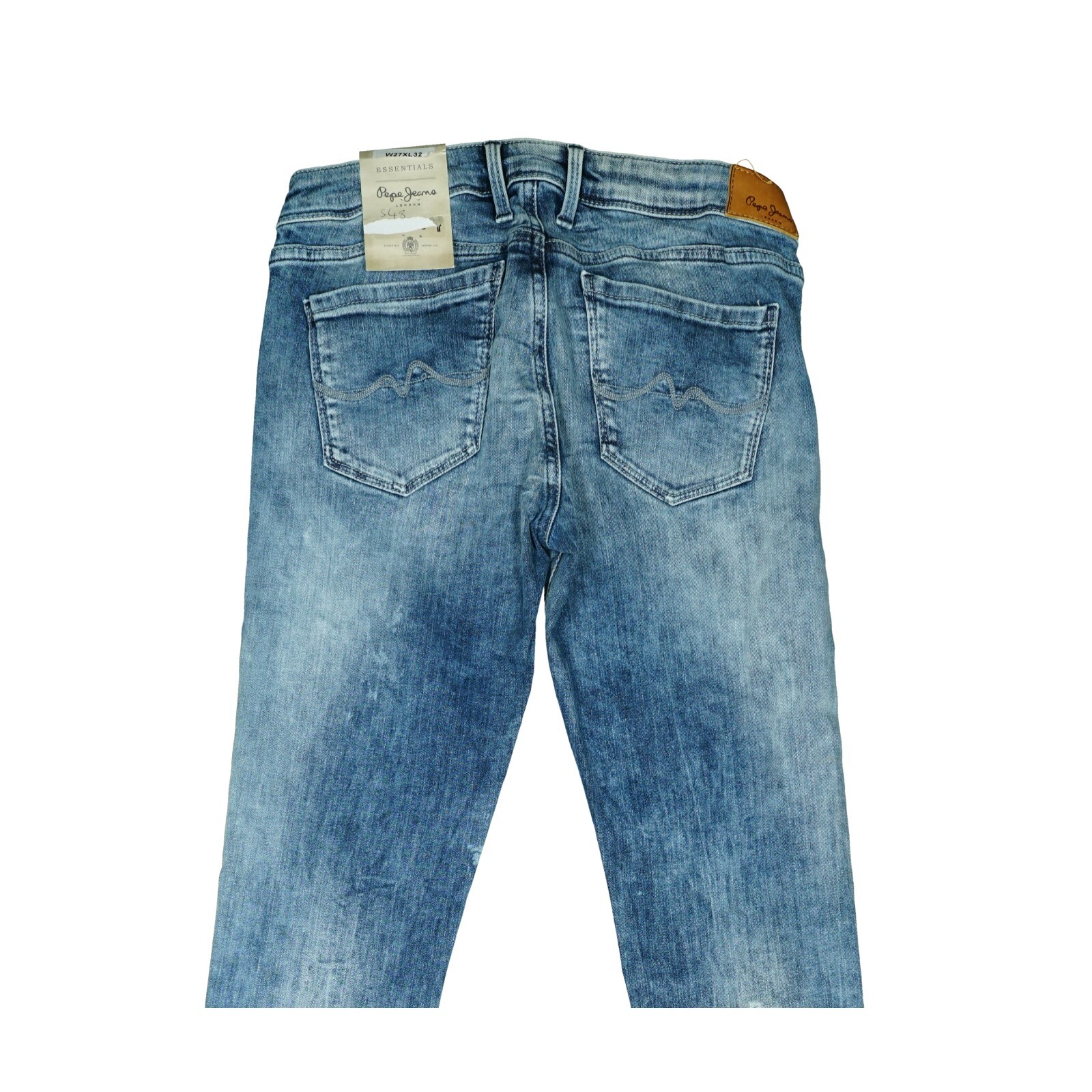 Pantalon Skinny Pepe Jeans Femme Taille Basse - Bleu Acide, Taille W27 L28, Stretch, Neuf Avec Étiquettes