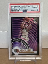 2020 Donruss Optic Giannis Antetokounmpo T-minus 3, 2, 1 Pink Prizm /25 PSA 10