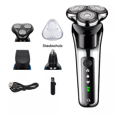 4D Herrenrasierer Elektrischer Rasierer Nass/Trocken Trimmer Barttrimmer USB