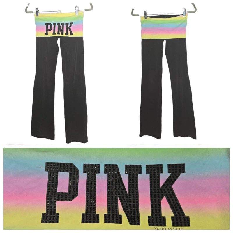 victoria-secret-vs y2k vintage foldover yoga flare ombre pants