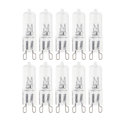 10 x G9 Halogen Stiftsockellampe 25W klar Halogenlampe warmweiß 2700K dimmbar