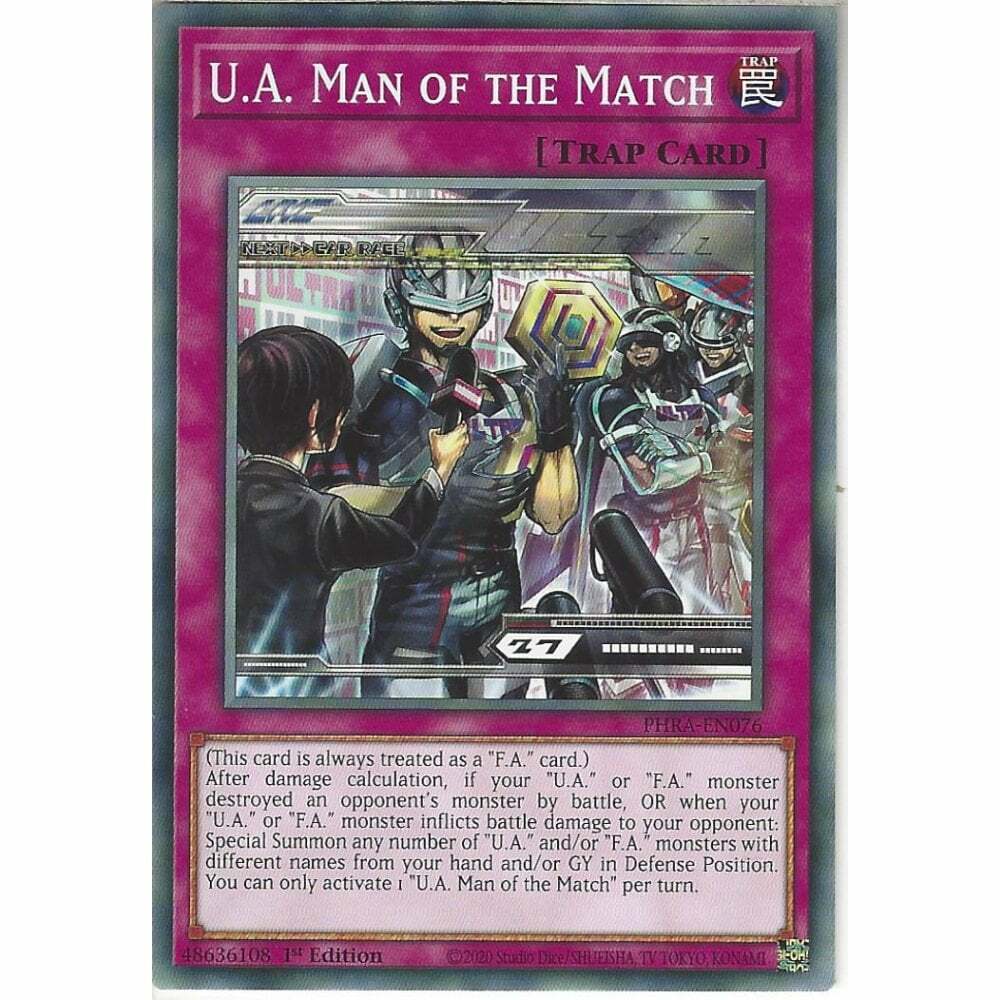yugioh race card PHRA-EN076 U.A. Man of the Match | 1st Edition Common YuGiOh Card Phantom  Rage