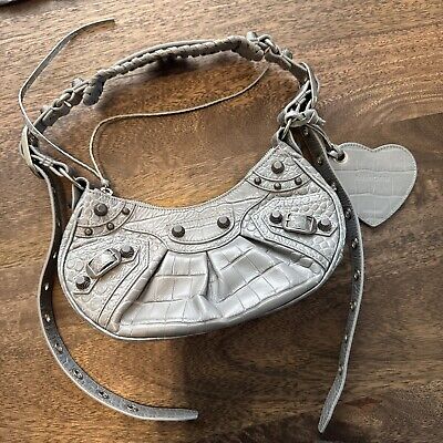 BALENCIAGA Le Cagole Xs studded crinkled-leather shoulder BALENCIAGA Le Cagole Xs studded crinkled-leather shoulder