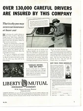 1936 Liberty Mutual Insurance Company Vintage Print Ad car wreck