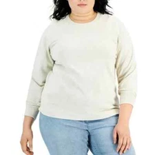 Style & Co Plus Size Fleece Tunic, - Light Sand Heather Sz 1x