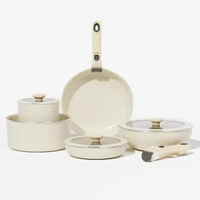 Pots and Pans Set Non Stick,10-Pcs Ceramic Cookware Set, Induction Kitchen Set w