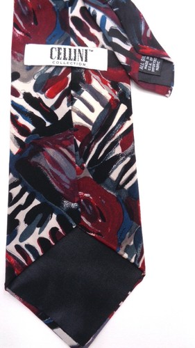CELLINI COLLECTION Vintage Silk Necktie Made in USA Abstract Multi-Colored EUC - Picture 2 of 4