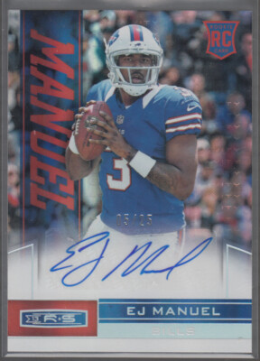 E.J. MANUEL 2013 Panini Rookies & Stars Longevity Auto #130 Platinum RC 5/25