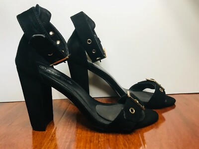 Herstyle Loyal Block Heel Ankle Strap Black 8 US