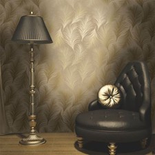 Holden Metallic Feather Pattern Wallpaper Leaf Motif Modern Textured 50080