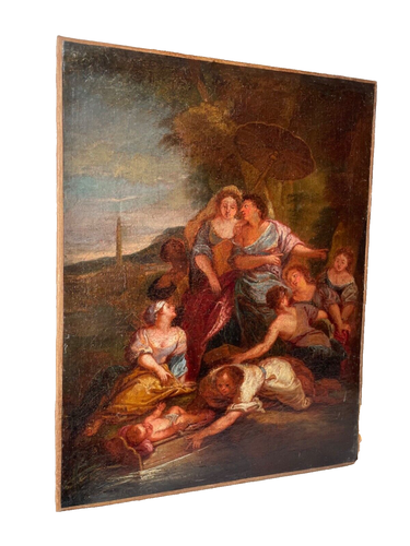 18th Fine Art - French Old Master Oil on Canvas - Moses saved from the Waters - Picture 2 of 15
