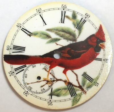 TOTO（トト）セブンス・ワン　ノベルティ時計 Red Cardinal Bird Seth Thomas 18 Size Pocket Watch Porcelain Dial