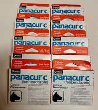 Set of 10 Panacur C 4gram Canine 40lbs Dewormer Treatment 30 packets Exp:2027