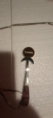  La Prairie Kosmetikspatel & Massagestab mit Kette (84 cm)   Rarität / Vintage
