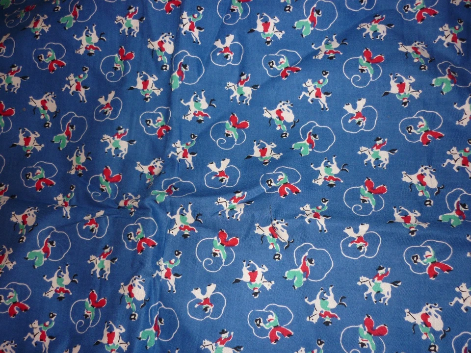 1/2 yard Lasso Cowboys Fabric & Nostalgia Quilters Remnant Ducks 43x14" Lot of 2 - Image 2 of 4