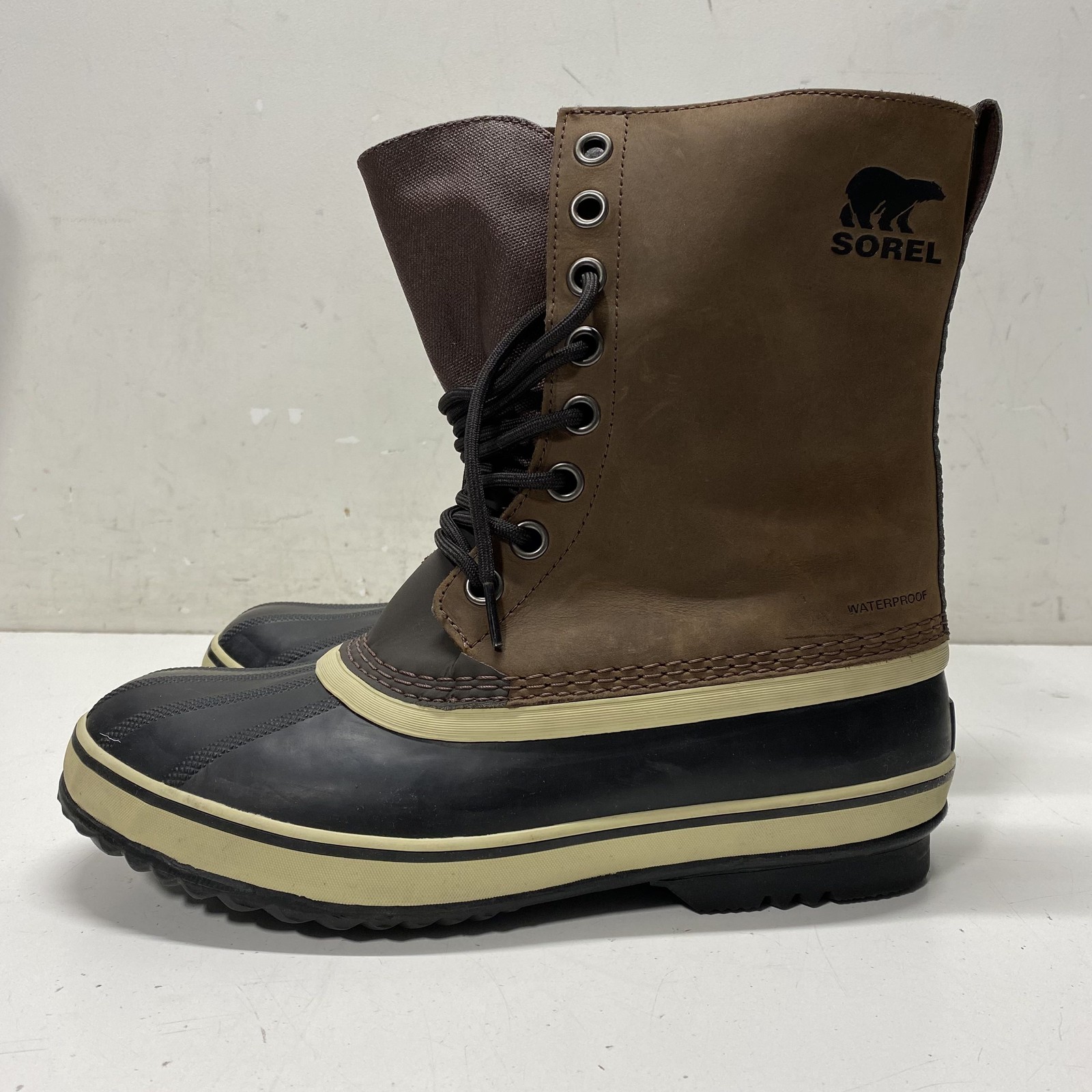Sorel Brown/black Solid Winter Boot Boot Men Size… - image 1