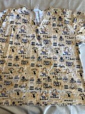 Knot Us women's Religious, Angels Pale Yellow Scrub top SZ XL Made in the US